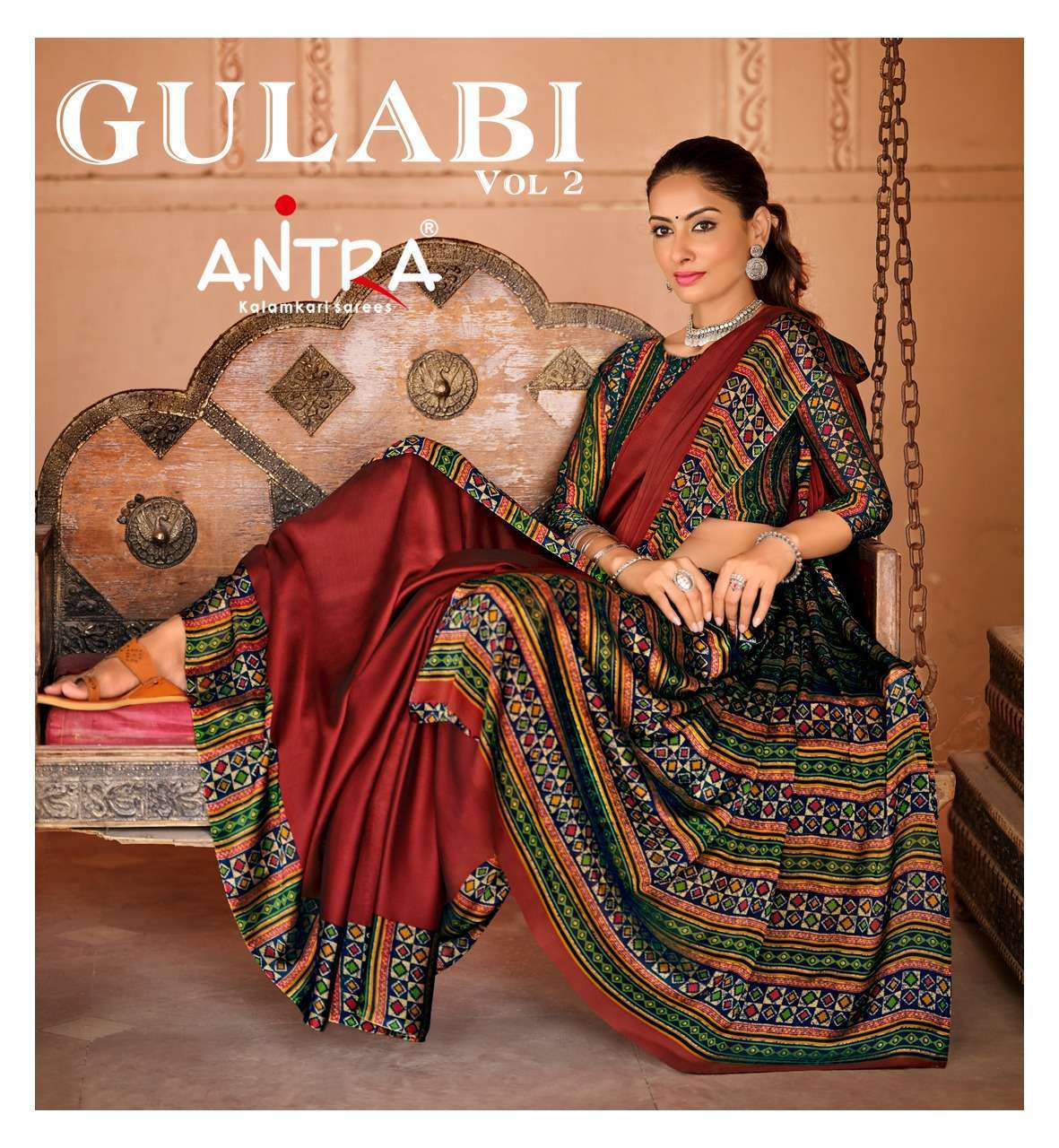 antra gulabi vol 2 series 75501-75510 black rangoli saree