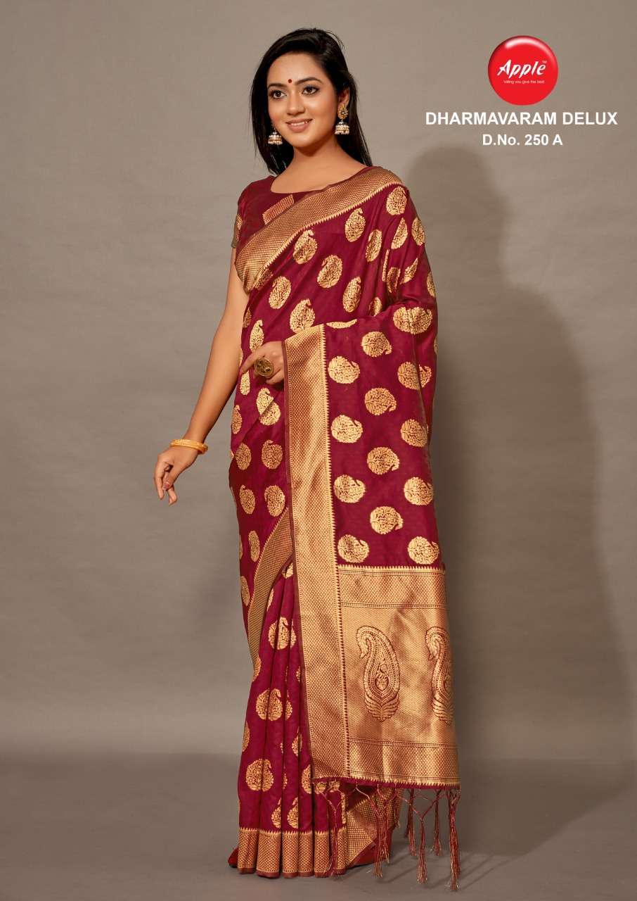 Apple sarees dharmavaram delux 250 Cotton Silk Weaving saree