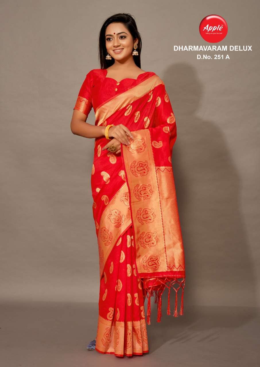 Apple sarees dharmavaram delux 251 Cotton Silk Weaving saree