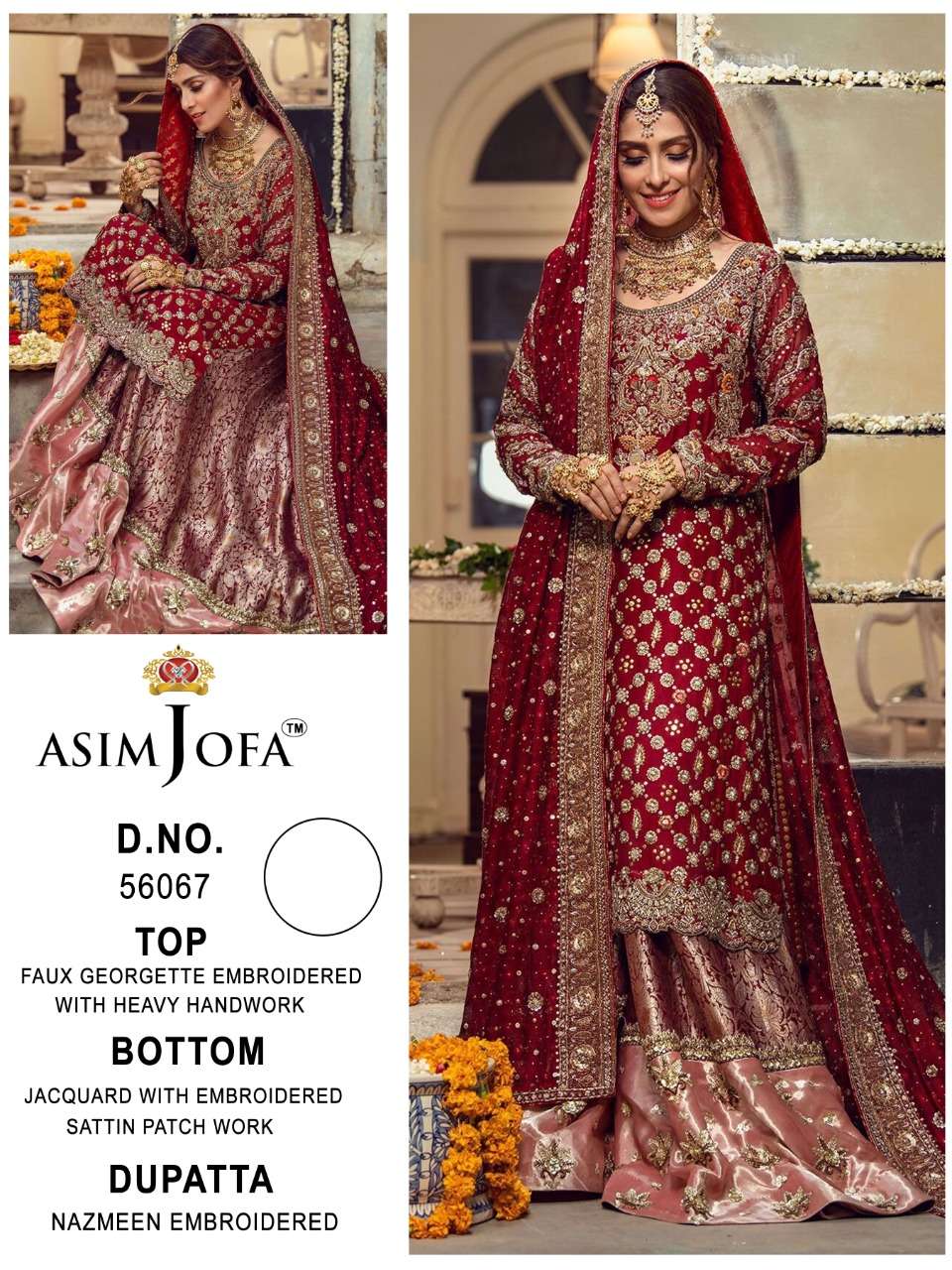 ASIM JOFA 56067 DESIGNER FAUX GEORGETTE SUIT 