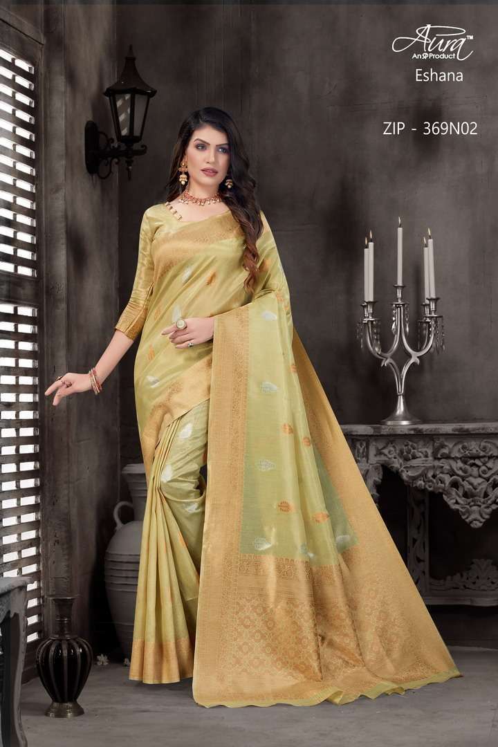 aura eshana silk series 369N01-369N06 silk fabrics saree