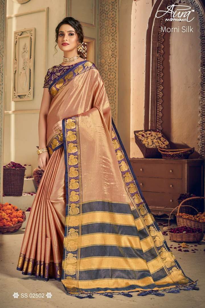 aura morni silk series 02501-02505 silk fabrics saree