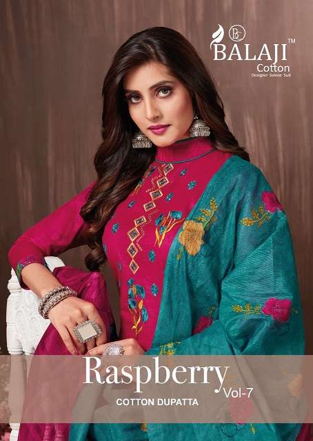 Balaji Rasberry Patiyala Vol-7 series 7001-7012 pure cotton suit 