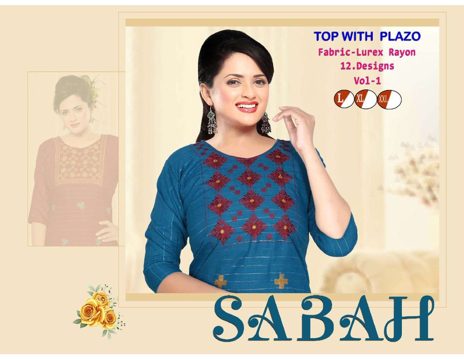 beauty queen sabah series 01-10 lurex embroidery work kurti 