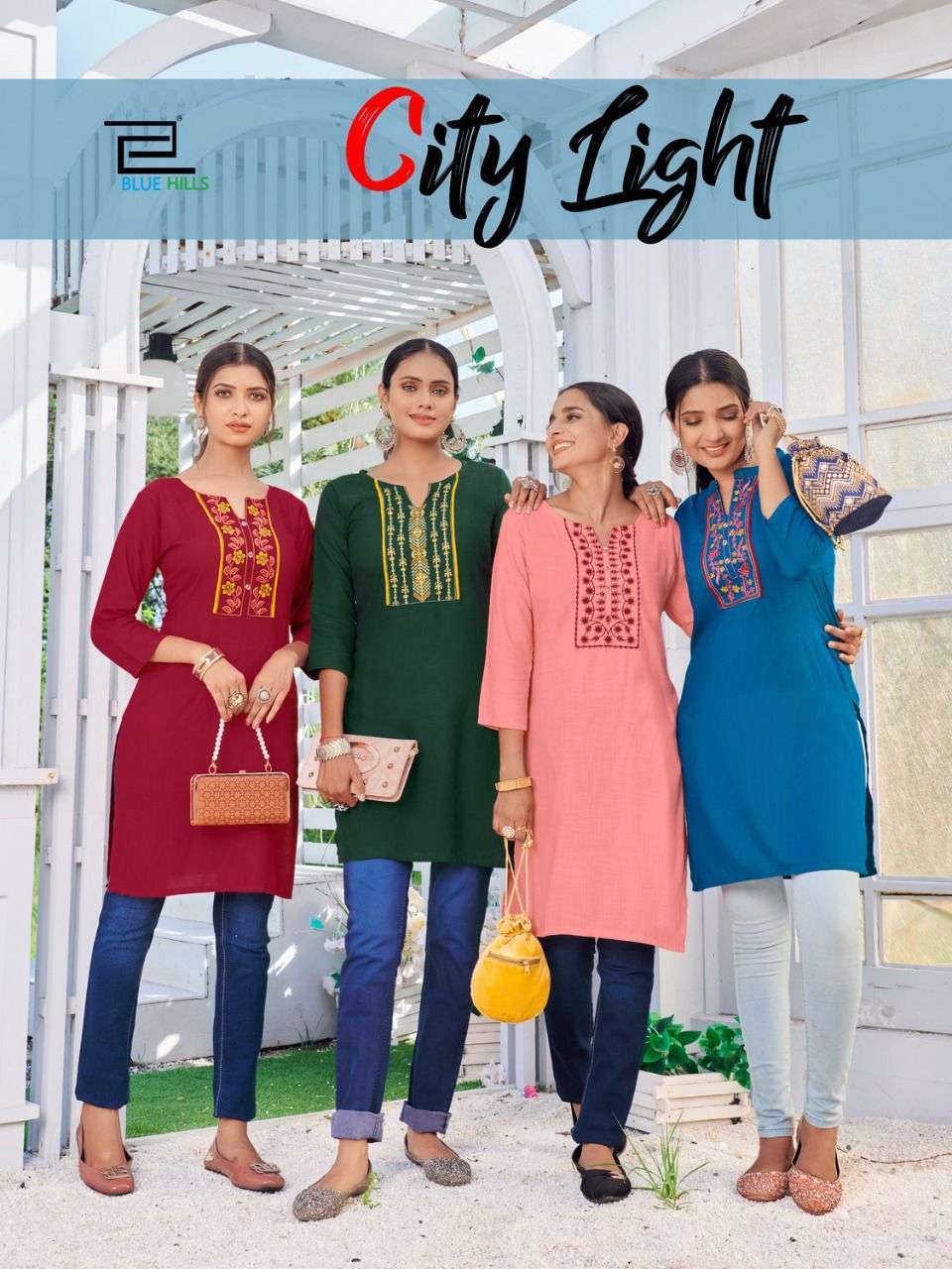 blue hills city light vol 1 series 101-108 rayon slub 14 kg kurti 