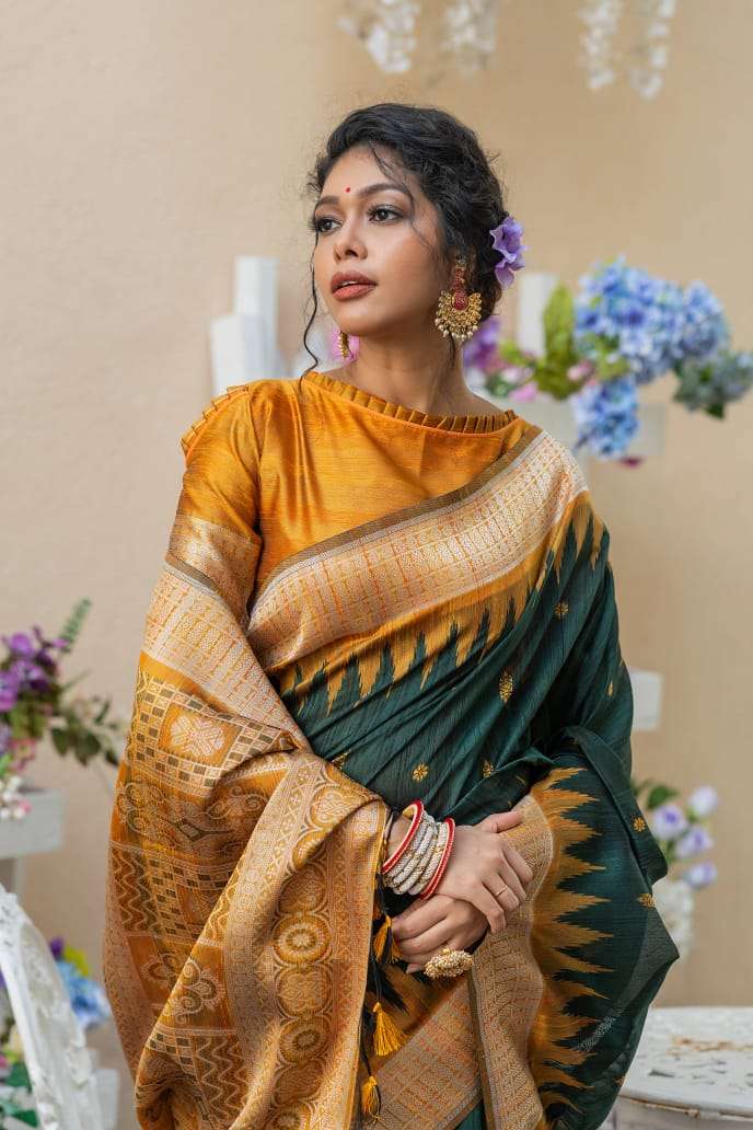 BT-10 DESIGNER SEMI PURE TUSSAR SILK WEAVING SAREE 