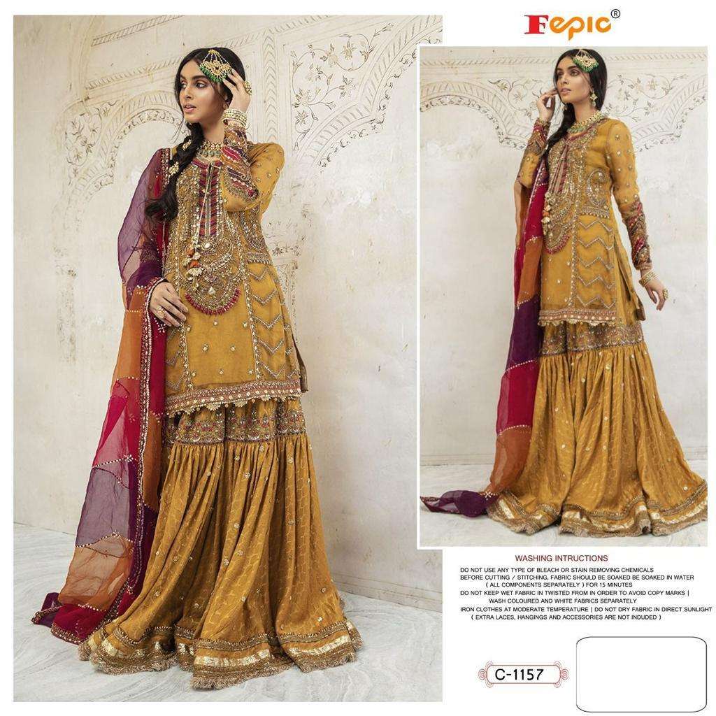 FEPIC ROSEMEEN C 1157 DESIGNER FAUX GEORGETTE SUIT 