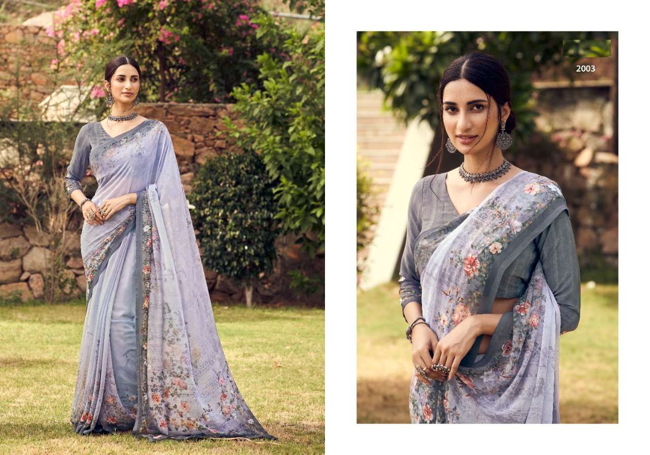 FLAY DESIGNER FAUX SORER CRAPE DIGITAL PRINT SAREE