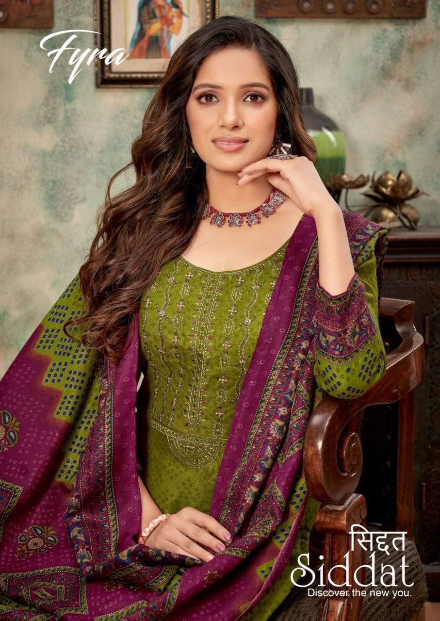 fyra siddat series 910001-910010 Pure Wool Pashmina suit