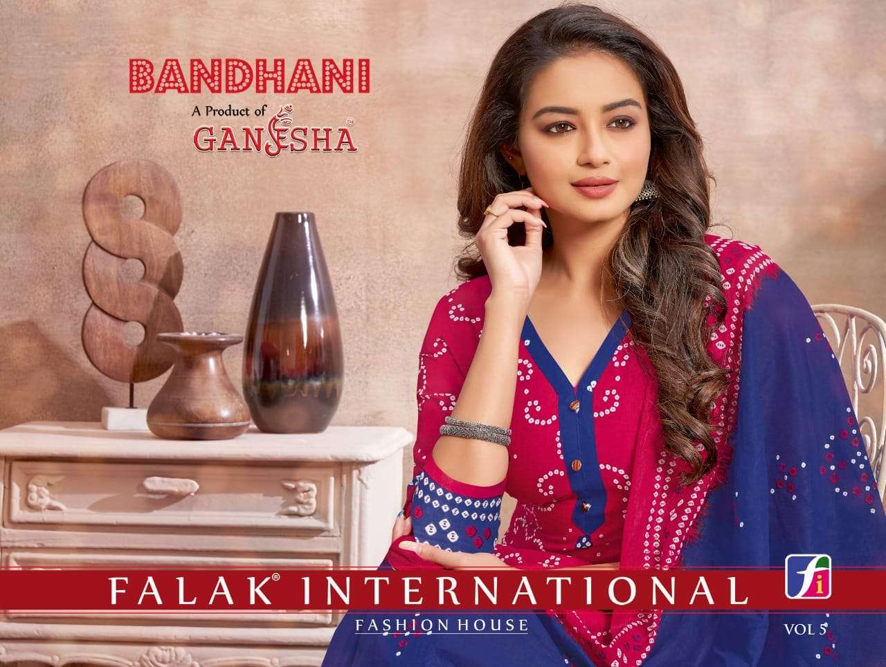 Ganesha Bandhani Vol-5 series 5004-5013 Pure Cotton Bandhani Print suit