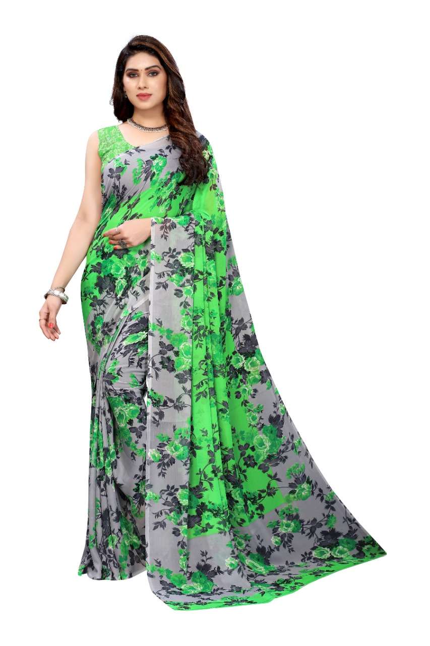  GEORGETTE  COLLECTION DESIGNER GEORGETTE PRINT SAREE WITH GEORGETTE BLOUSE 