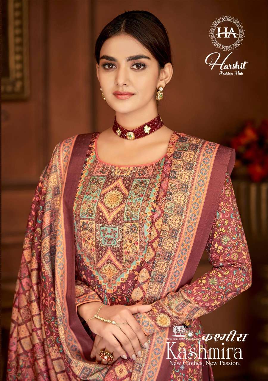 harshit fashion kashmira series 876001-876010 pure wool pashmina suit 