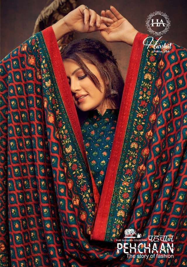 harshit fashion pehchaan series 873001-873010 Pure Wool Pashmina suit