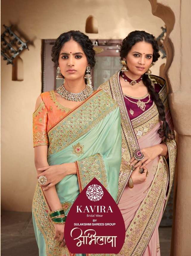 kavira bridal abhilasha series 2301-2309 heavy fancy embroidery saree 