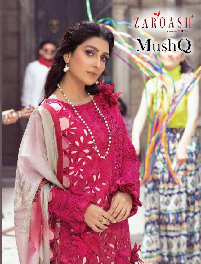 Khayyira Zarqash mushq series 2026-2029 lawn cotton suit 