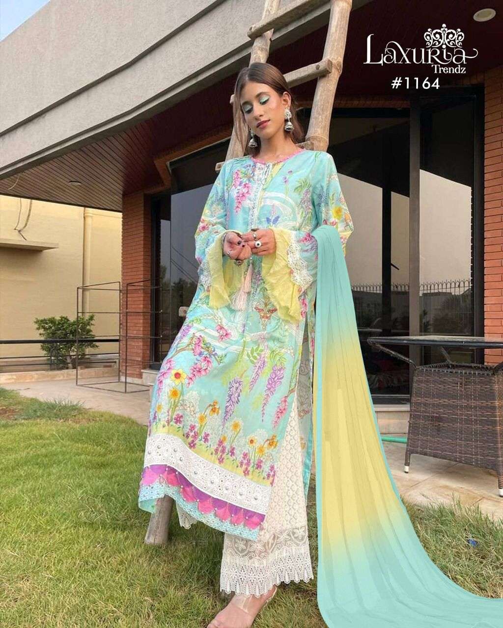 LAXURIA TRENDZ 1164 DESIGNER MUSLIN SUIT 