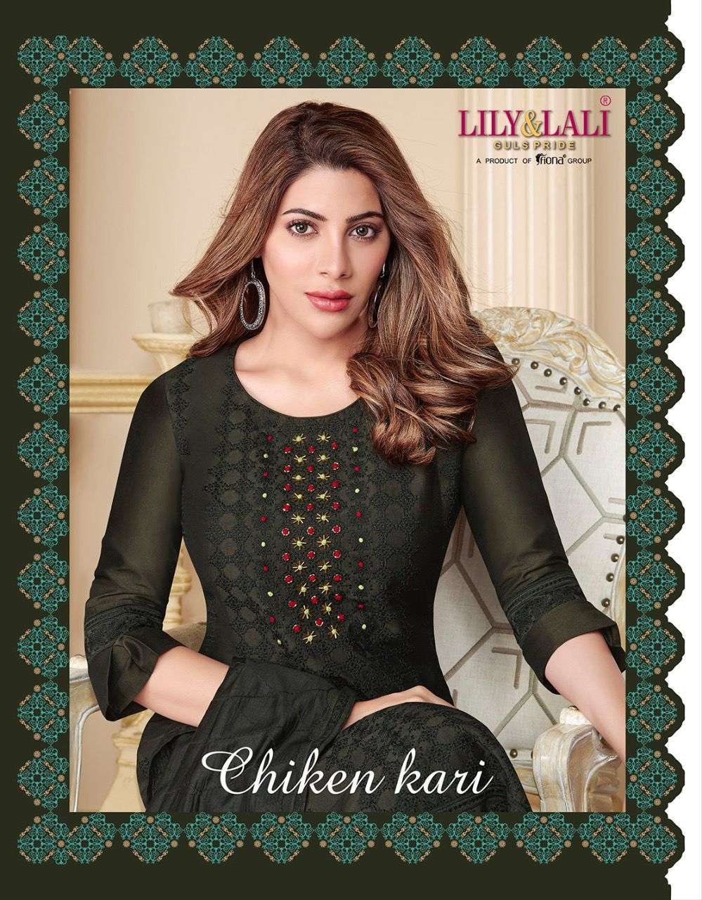 lily & lali chiken kari series 7091-7098 bemberg silk readymade suit 