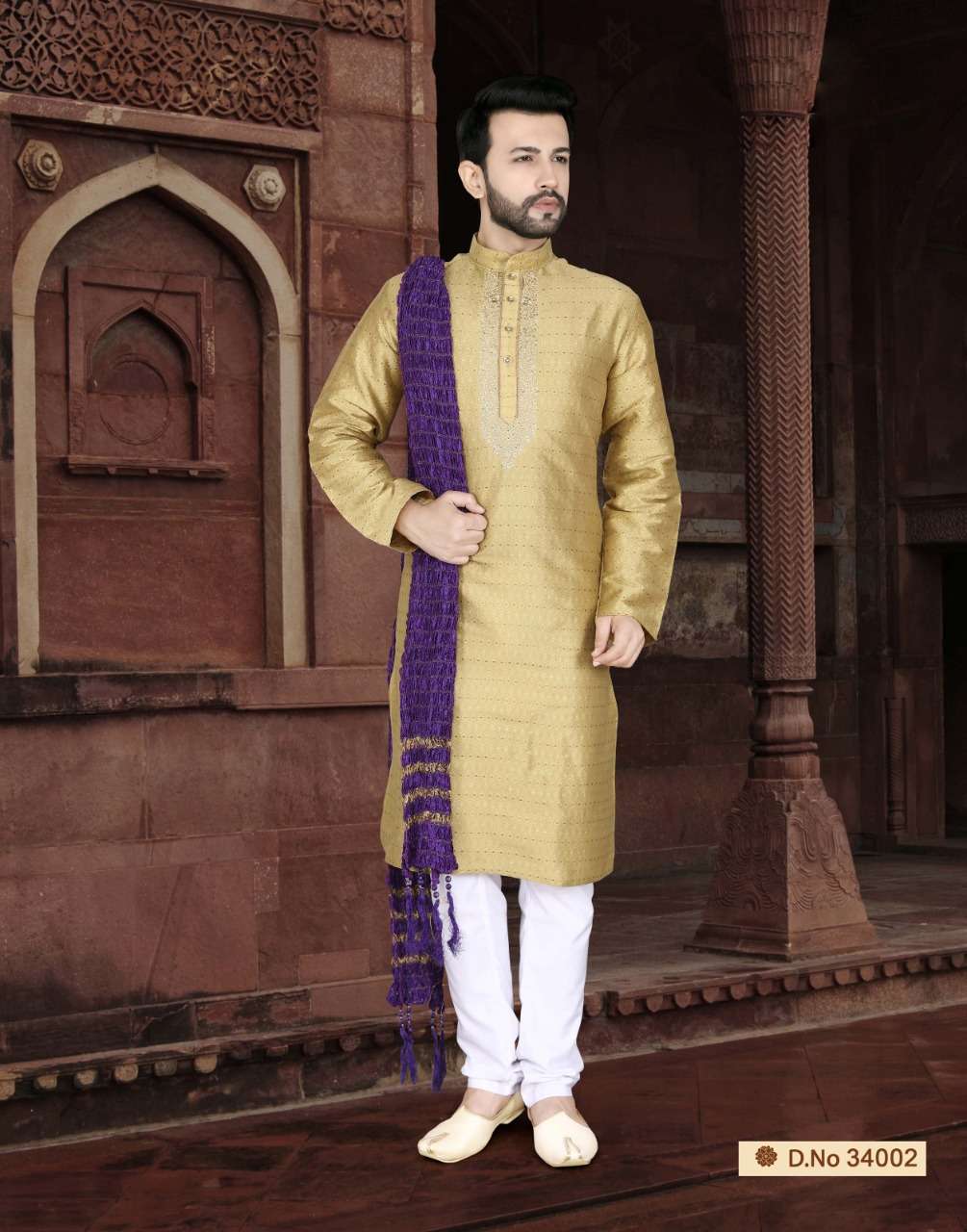 MEET VOL 34 DESIGNER JACQUARD MENS KURTA WITH BOTTOM 