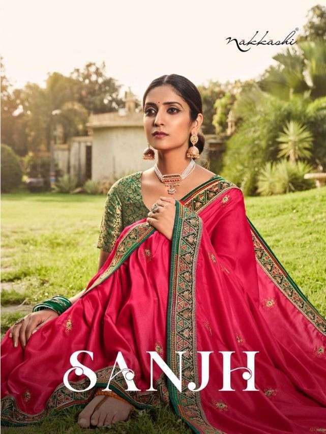 nakkashi sanjh series 4247-4254 barfi silk saree