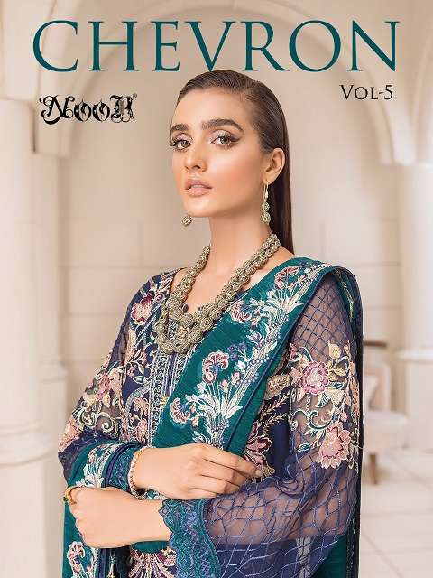noor chevron vol-5 series 180-182 georgette with heavy embroidery suit