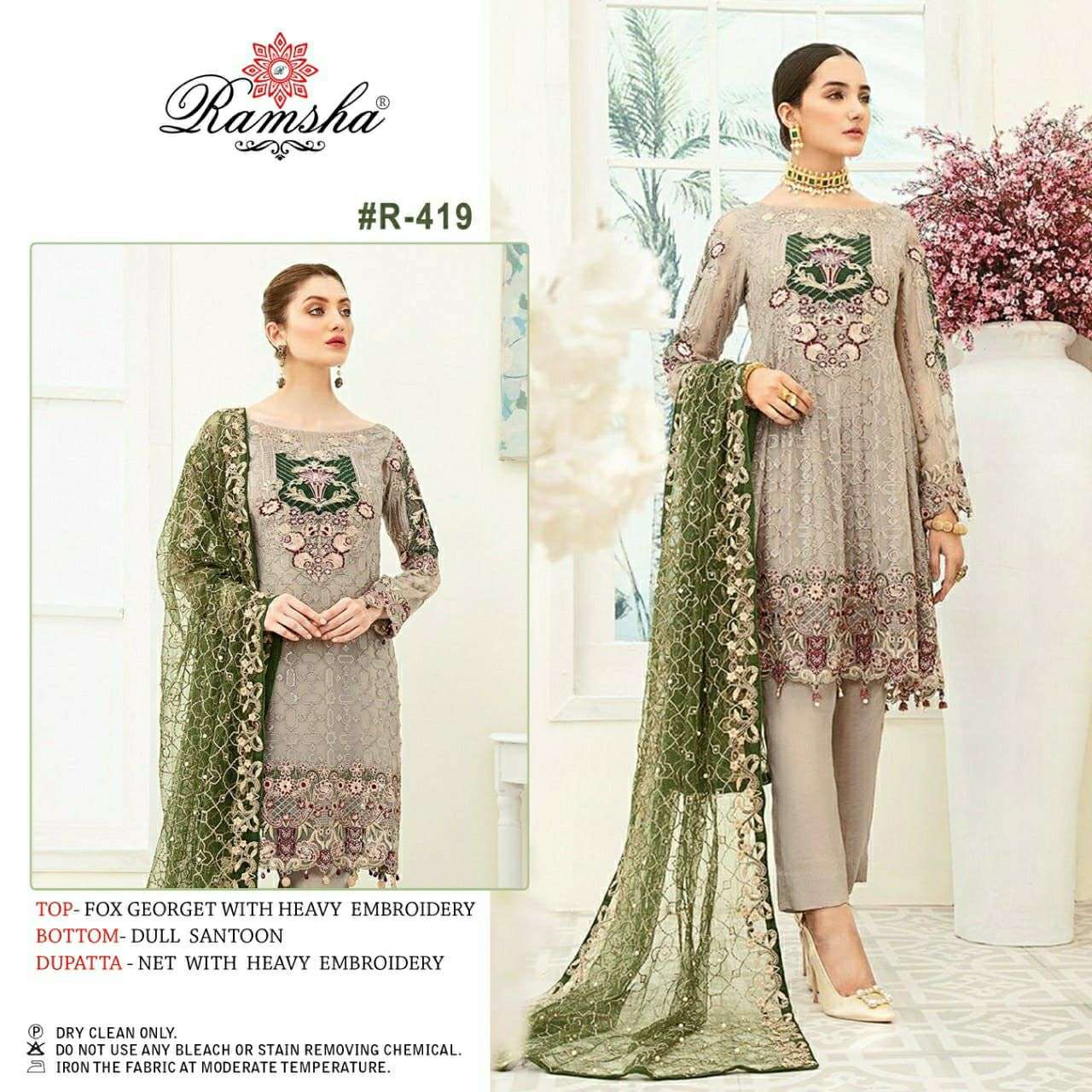 RAMSHA R-410 TO R-419 DESIGNER GEORGETTE NET SUIT 