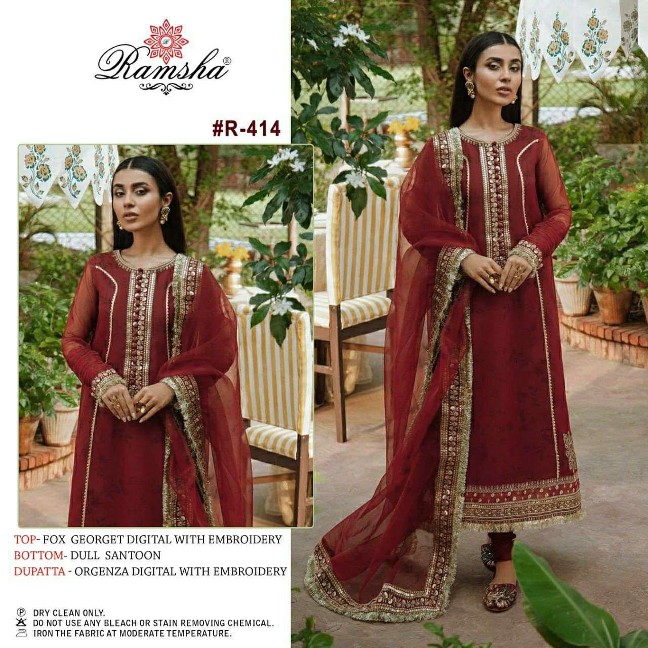 RAMSHA R-414 DESIGNER GEORGETTE SUIT 