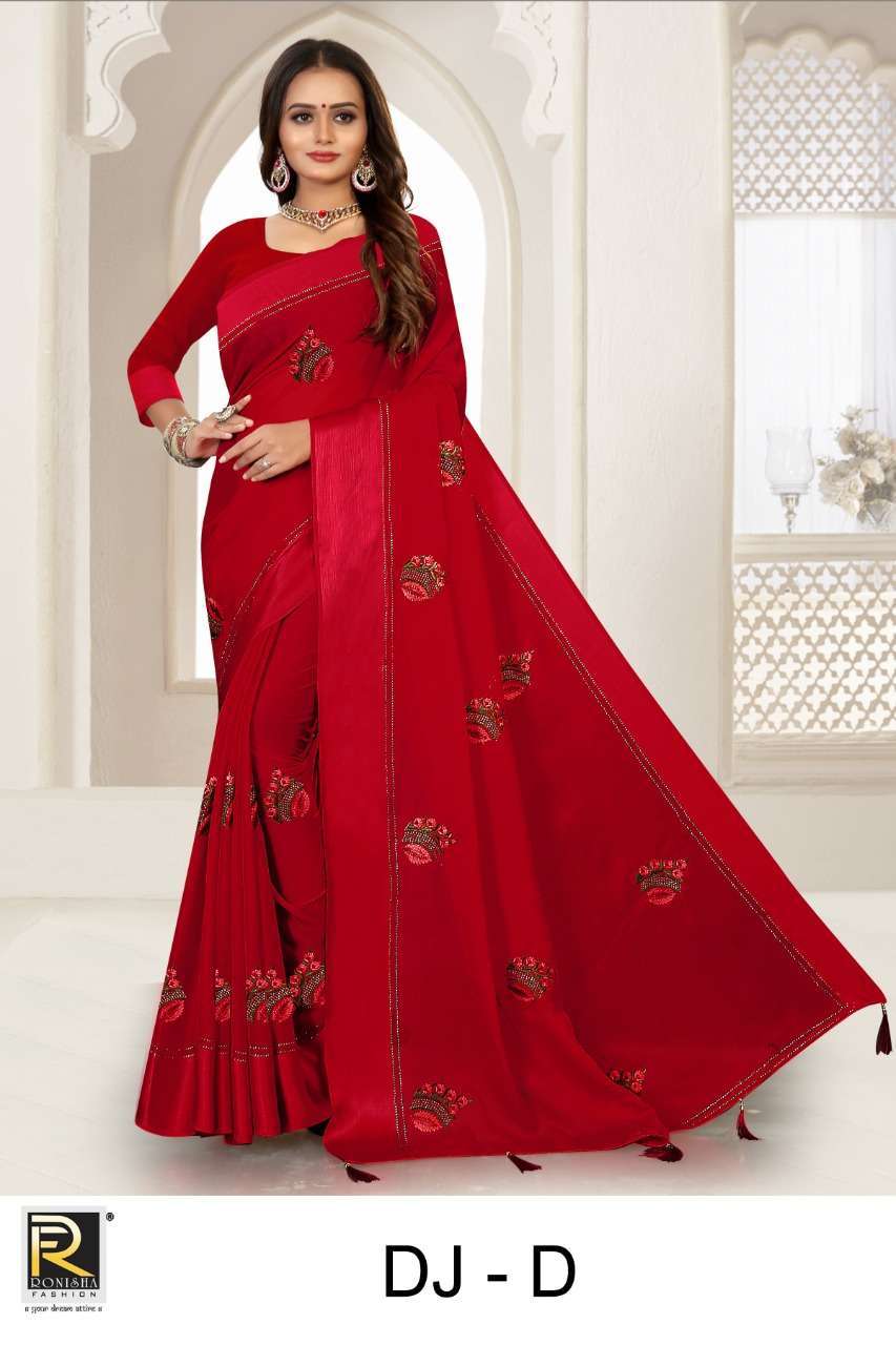 ranjna saree Dj satin patta designer saree collection