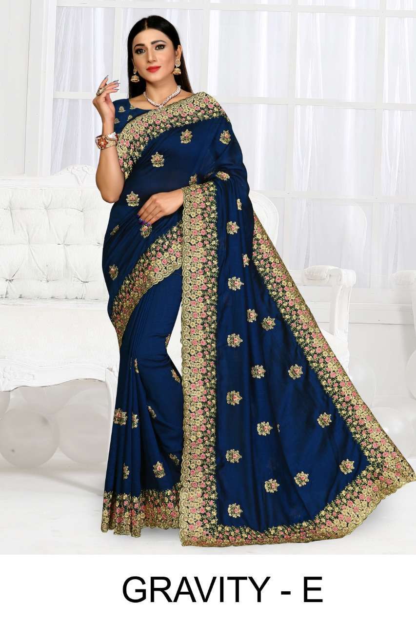 ranjna saree gravity pure vichitra silk embroidery worked saree 