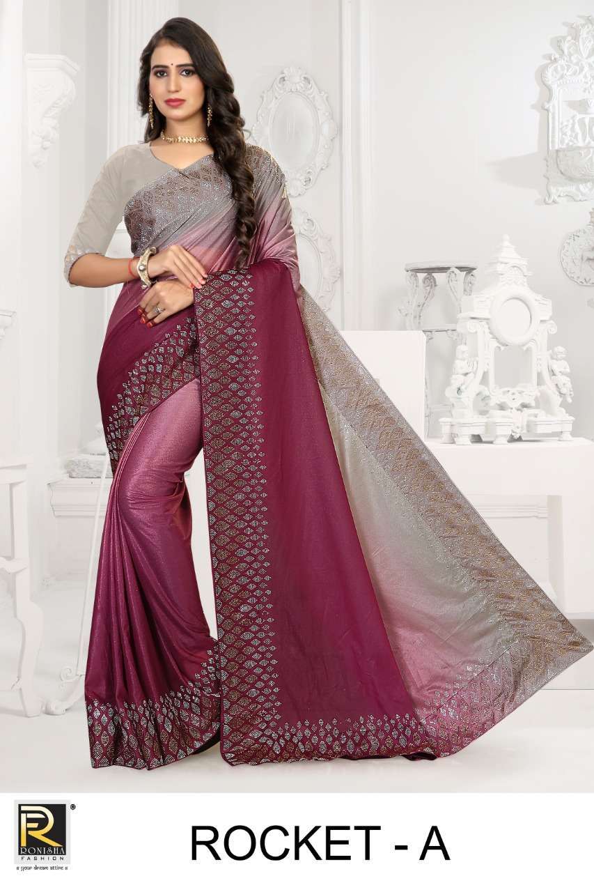 ranjna saree Rocket imported lycra padding exclusive range saree 