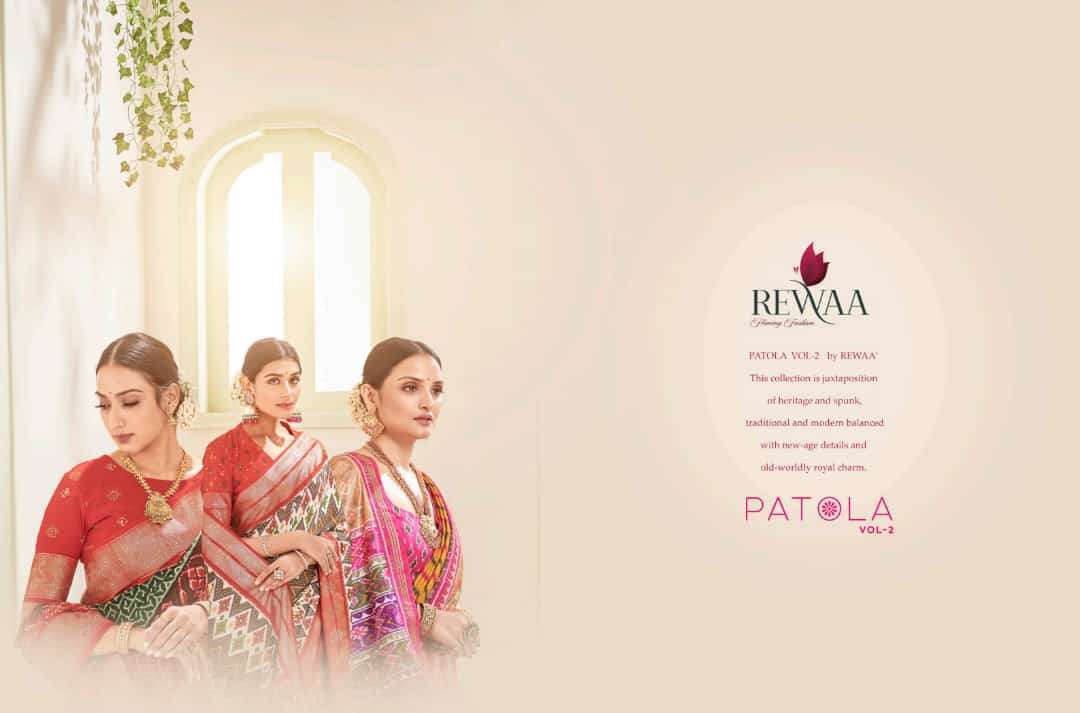 reewa patola vol-2 series 176-183 silk fabrics latest saree collection