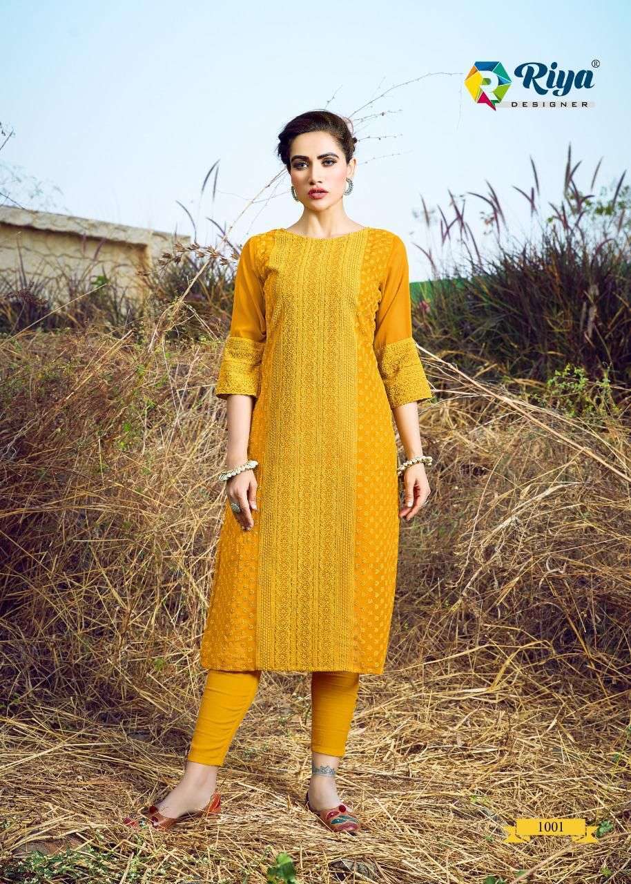  riya designer shifali series 1001-1003 pure bemberg georgette kurti