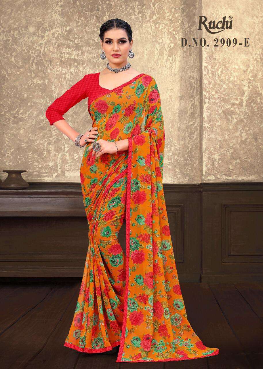 ruchi Jasmine Georgette hit design 2909 georgette saree