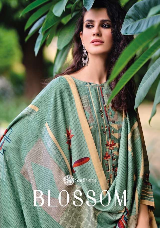 sadhana fashion blossom series 10073-10078 pure pashmina suit