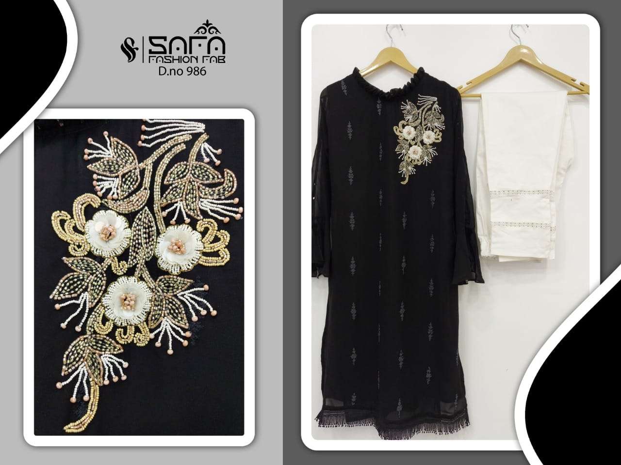 SAFA FASHION SF-986 DESIGNER PURE GEORGETTE TUNIC 