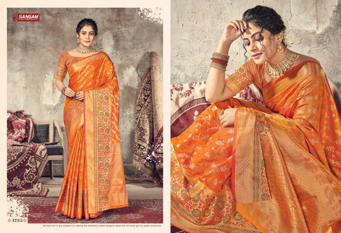 sangam prints swarnmoti series 1231-1236 silk saree