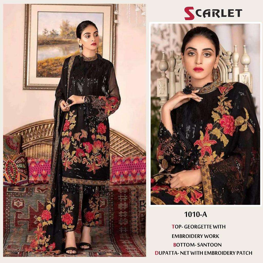 SCARLET 1010-A DESIGNER GEORGETTE SUIT 