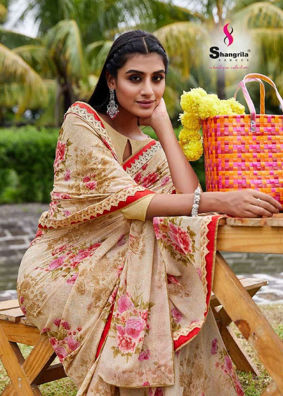 shangrila kusum vol 2 series 70081-70092 Floral Prints with exclusive Border saree