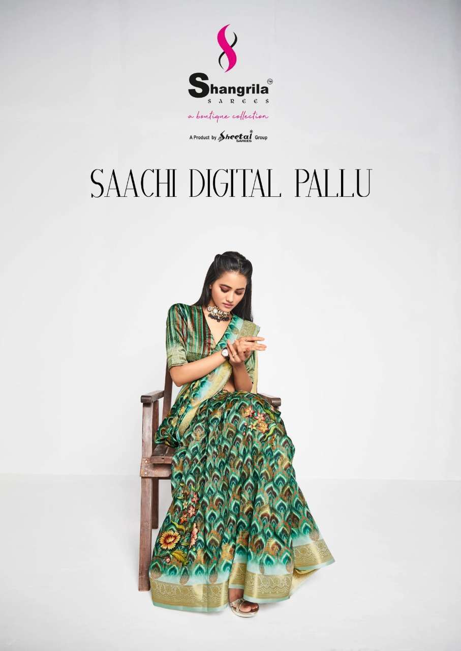 shangrila saachi digital pallu series 70561-70568 soft zari saree