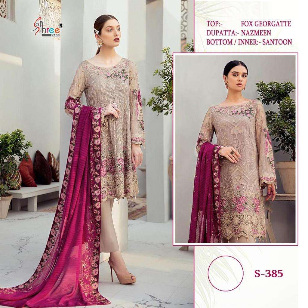 SHREE FAB S-385 DESIGNER GEORGETTE SUIT 