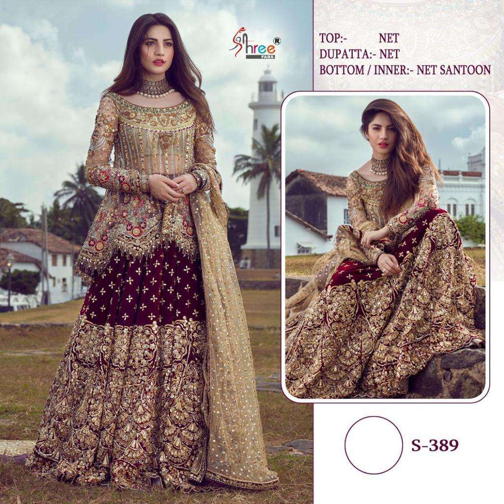 SHREE FAB S-389 DESIGNER NET SUIT 