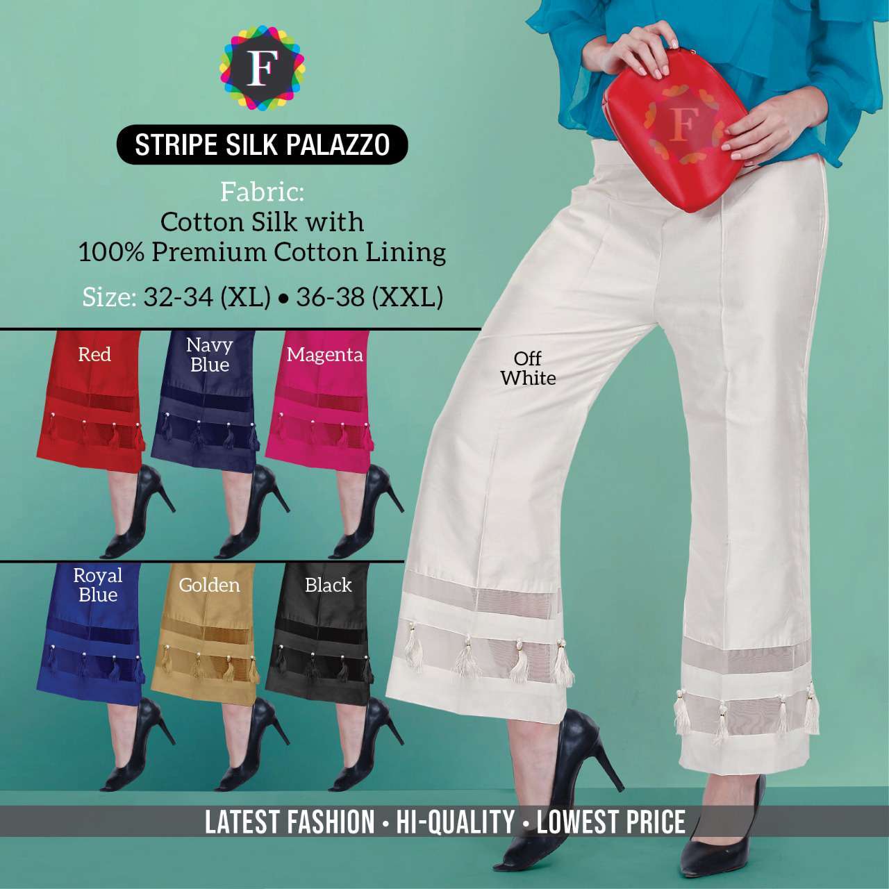 Stripe Silk Palazzo Cotton Silk Palazzo Bottom Collection 