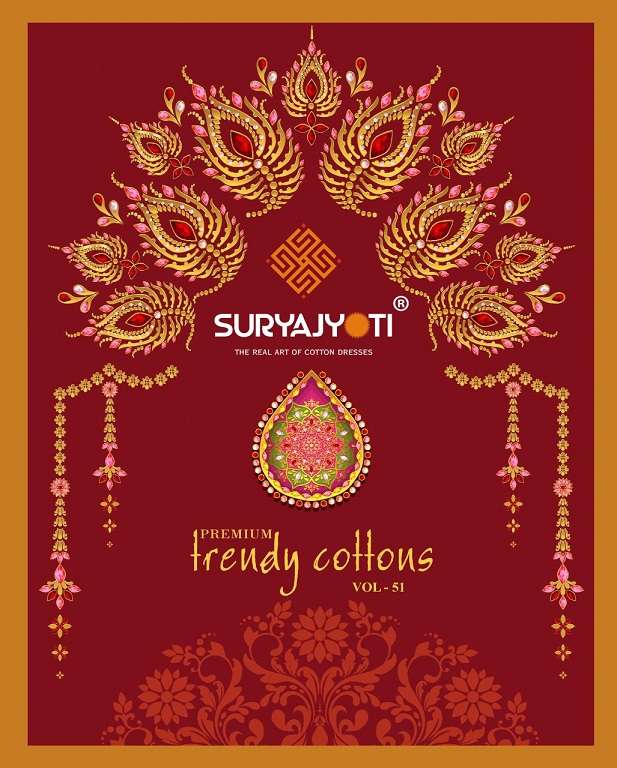 Suryajyoti Premium Trendy Cottons Vol-51 series 5101-5116 pure cotton suit 