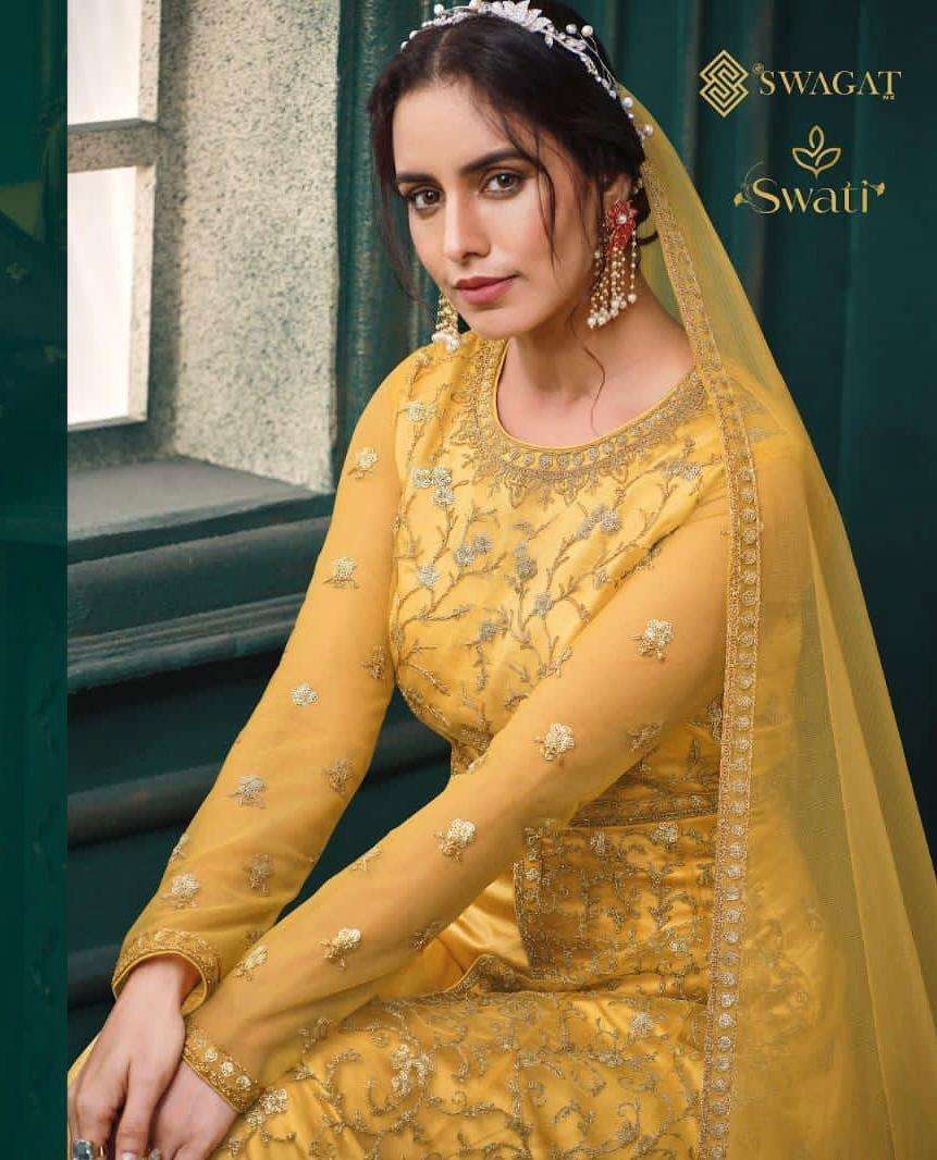 swagat swati series 3101-3108 butterfly net suit 