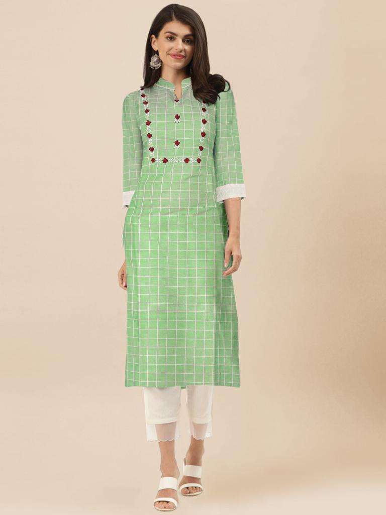 The Womens Thread Arihant Heavy Dobby Cotton With Embroidery Work kurti 