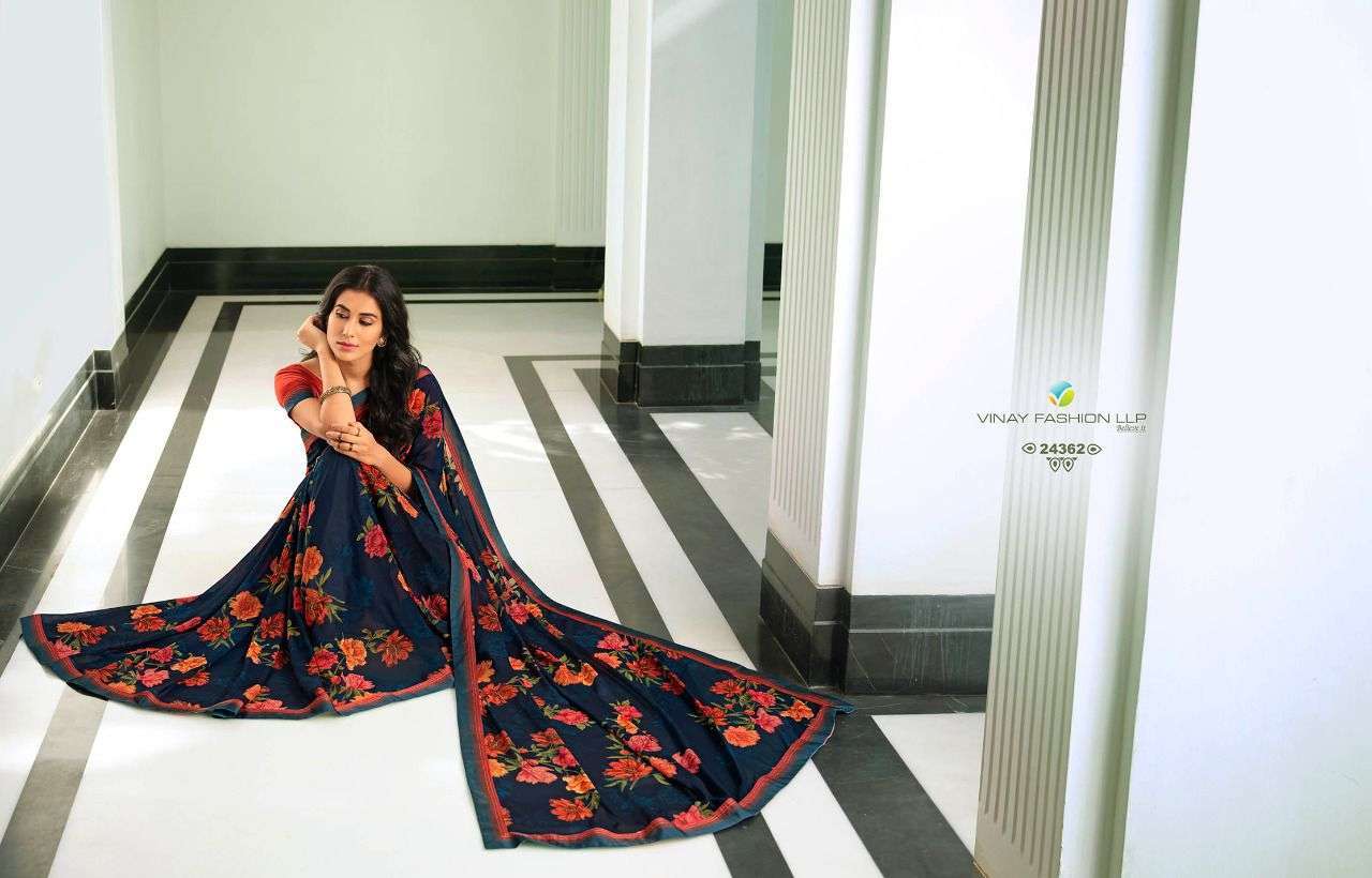 vinay starwalk vol 67 series 24361-24372 georgette digital border saree