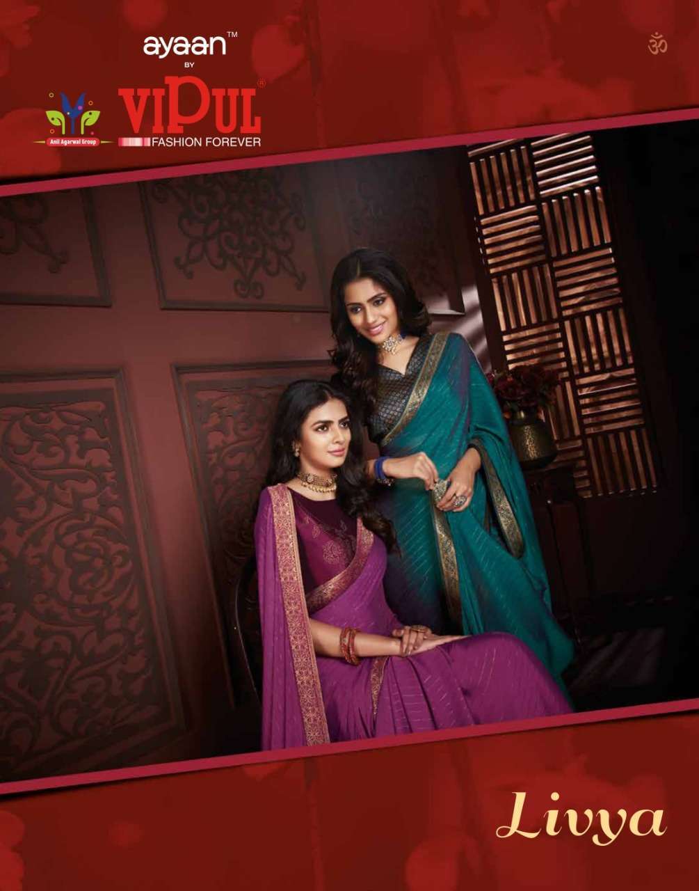 vipul fashion livya series 41940-41948 Fancy chiffon zari lining saree