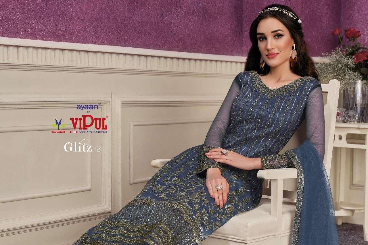 VIPUL GLITZ VOL-2 DESIGNER HEAVY NET WORK SUIT 