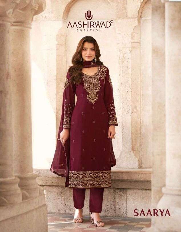 aashirwad saarya series 8598-8603 real georgette suit 