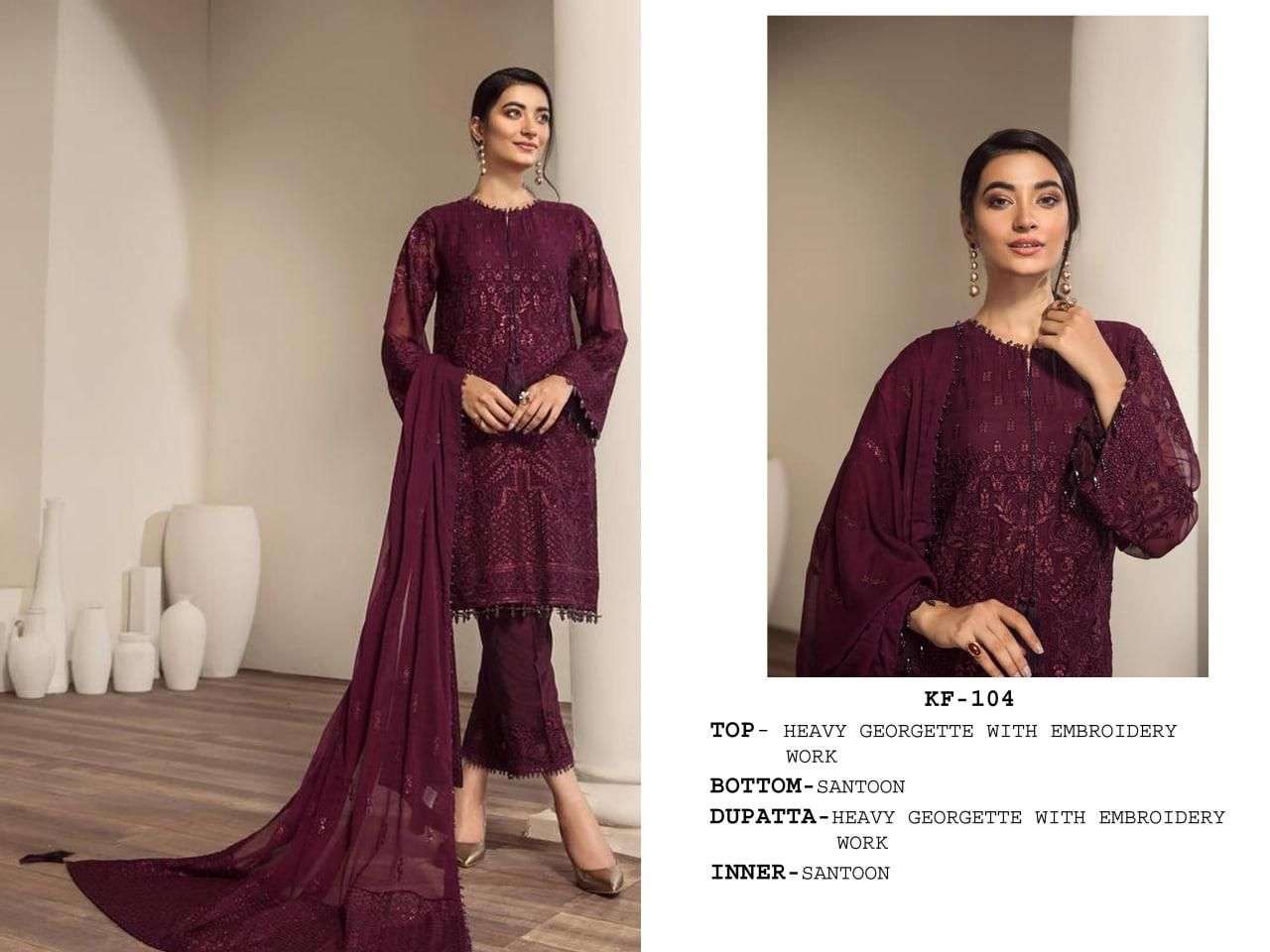 ALISHA VOL-2 KF-104 COLORS DESIGNER GEORGETTE SUIT 