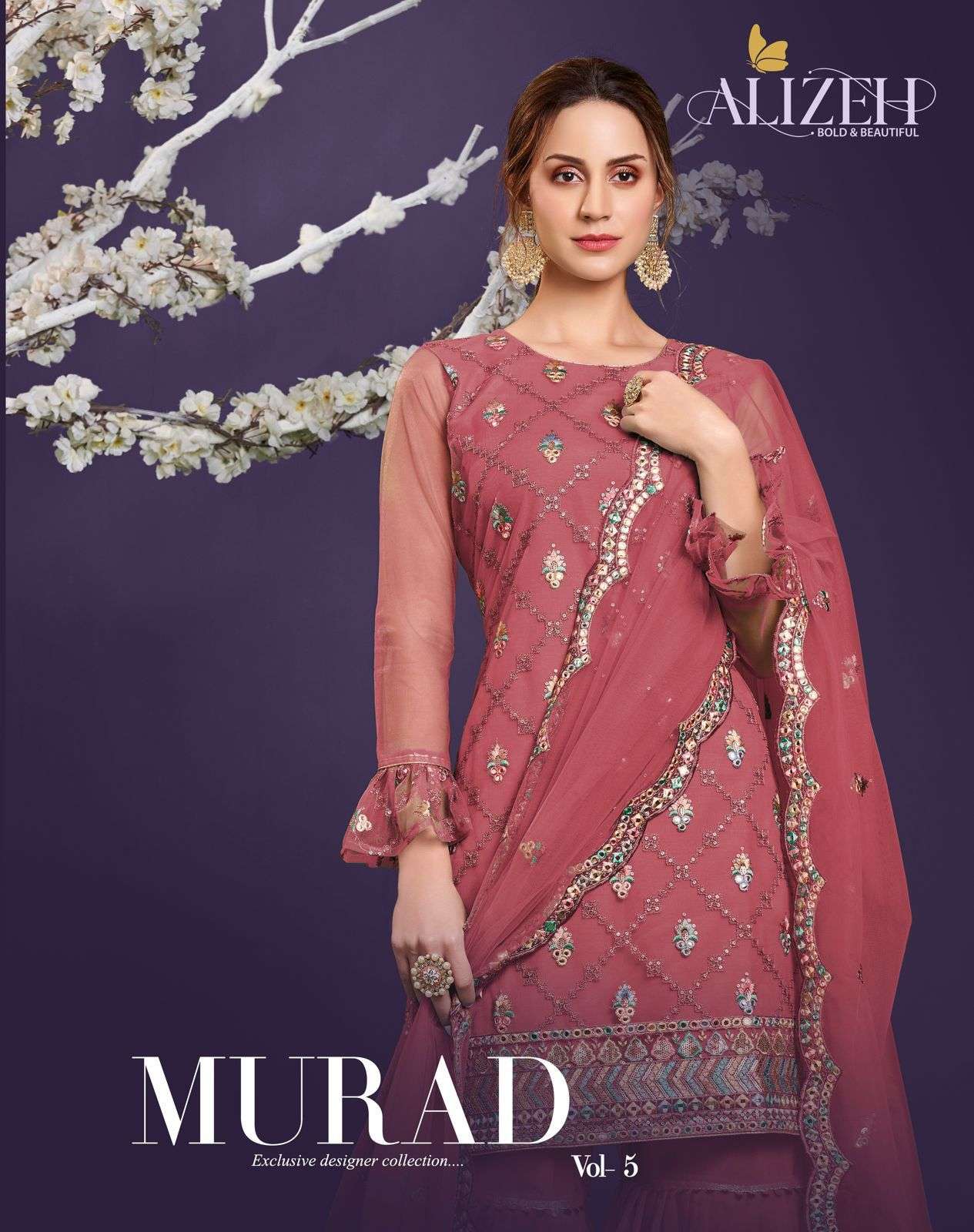 ALIZEH OFFICIAL MURAD VOL-5 DESIGNER BUTTERFLY NET SUIT 